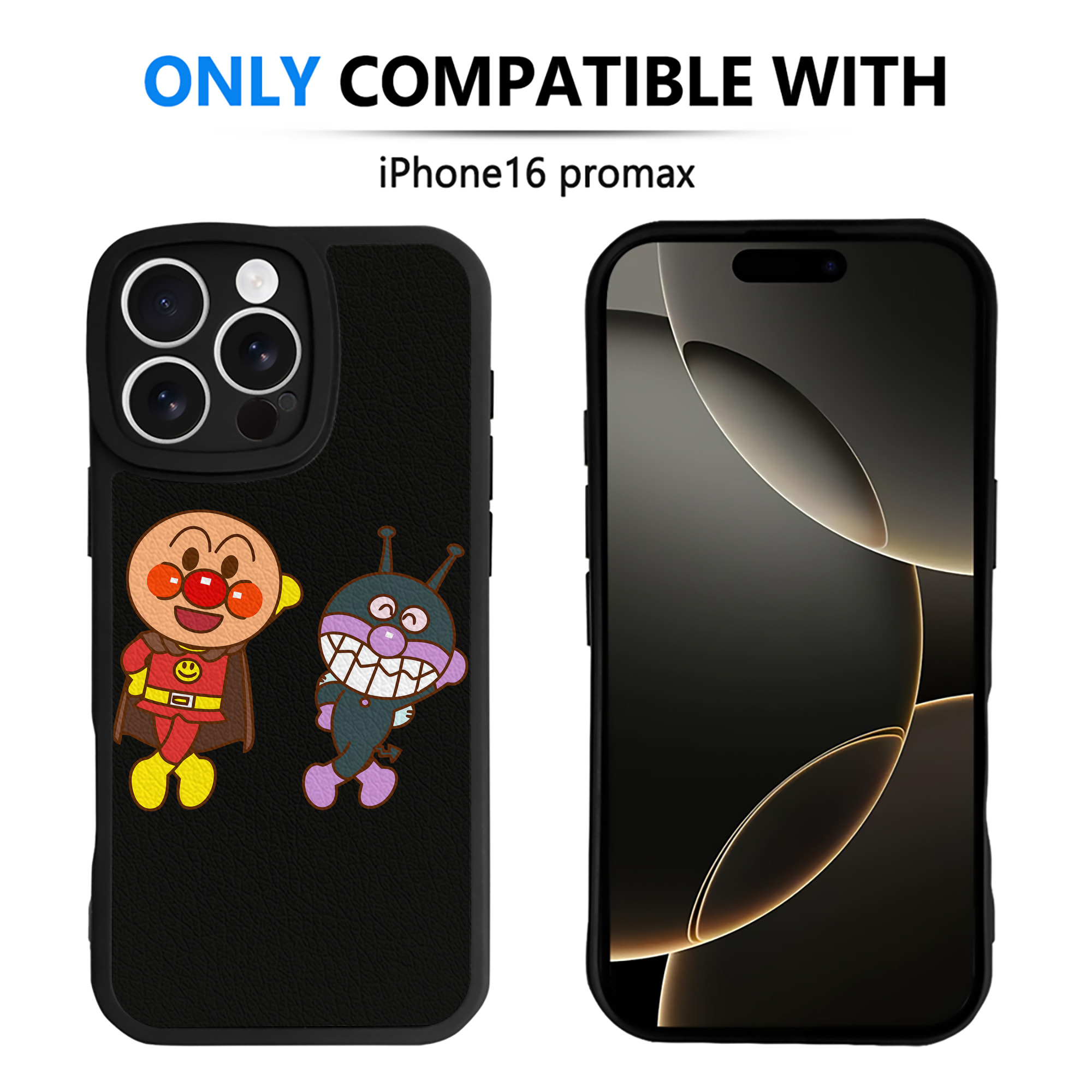 （画像用） アンパンマン Anpanman 【iPhone 16シリーズ対応】シリコンスマホケース（レザー調） 材質：シリコン